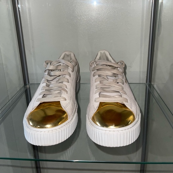 Puma Suede Platform Core Gold Toe - Picture 2 of 7